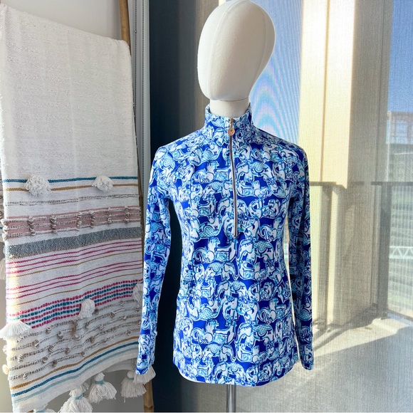 Lilly Pulitzer UPF 50+ Skipper Deep Indigo Joy Ride Popover Women’s Size XXS - Picture 10 of 10